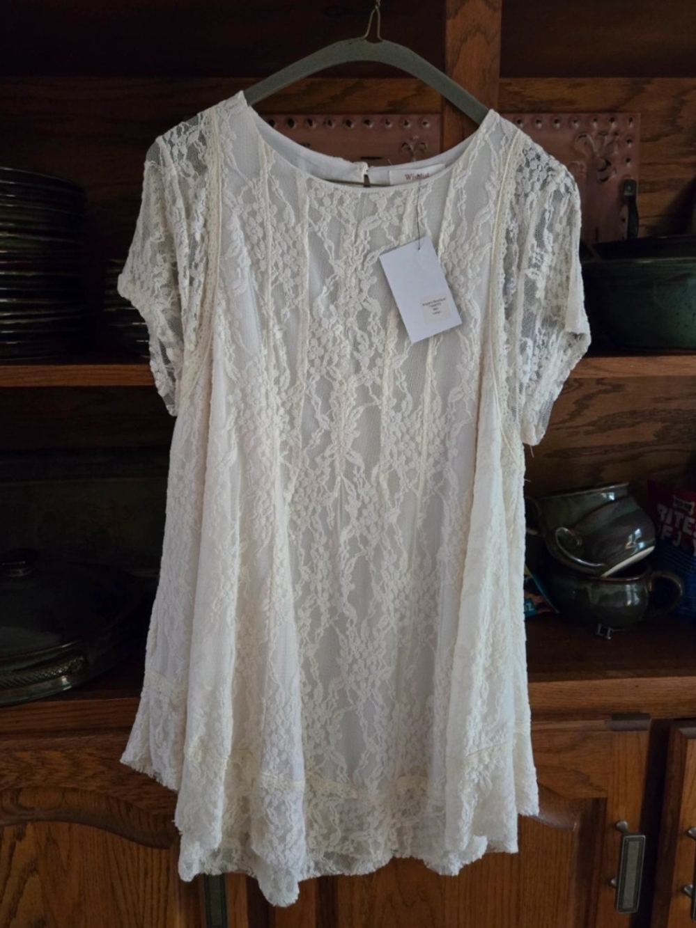 Ivory Lace Short Sleeve Tunic